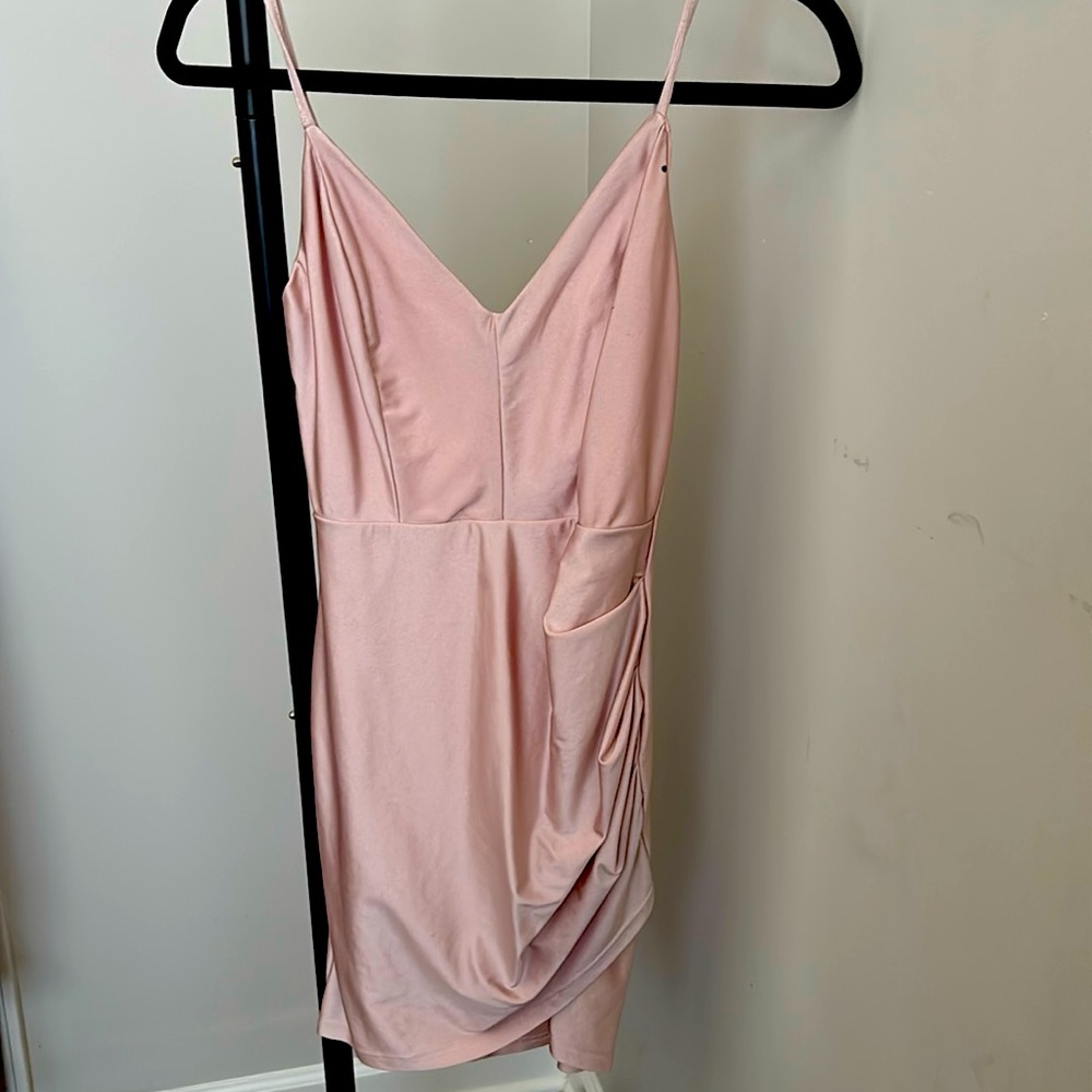 Rose Pink Spaghetti Strap Mini Dresss